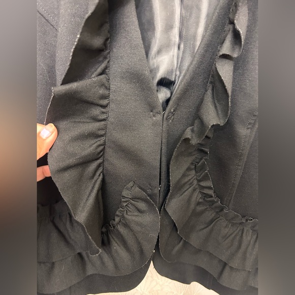 INC International Concepts Black Ruffled Blazer - Picture 5 of 6